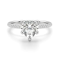 Riya Gems 2.50 CT Heart Infinity Accent Engagement Ring Wedding Eternity Band Vintage Solitaire Silver Jewelry Halo Setting Anniversary Praise Ring