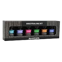 Plantlife Top Blends Set 6-Pack (Breath Easy, Calm, Energy, Protect, Relax and Sleep Tight) Aromatherapy Essential Oil Set - No Additives or Fillers - Made in California 10 ml