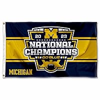 Michigan Team University Wolverines 2023 Football Playoff National Champions 3x5 Grommet Flag