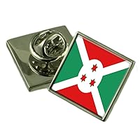 Burundi Flag Lapel Pin Badge 18mm Square Select Gifts Pouch