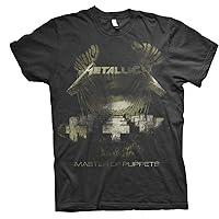 Metallica Men's Master of Puppets Distressed Slim Fit T-Shirt Black