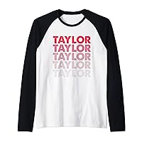 I Love Taylor Girl First Name Vintage Taylor Raglan Baseball Tee