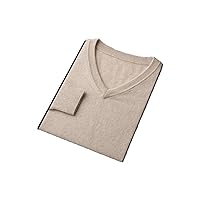 Men 100% Cashmere Knitted Jumpers V-Neck Warm Full Sleeve Sweaters Male Solid Pullovers Clothes