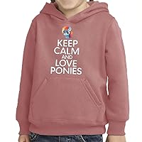 Keep Calm and Love Ponies Toddler Pullover Hoodie - Cute Sponge Fleece Hoodie - Printed Hoodie for Kids
