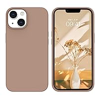 GUAGUA Compatible with iPhone 14 Case, iPhone 14 Silicone Case, Soft Gel Rubber Slim Lightweight Thin Microfiber Lining Cushion Texture Cover Shockproof Protective Phone Case for iPhone 14,Light Brown