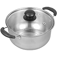 Soup Pot Small Stock Pot Stainless Steel Soup Pot Small Pasta Pot Milk Pan with Glass Lid Induction Cooking Pot for Strew Simmer Boiling 18cm Cooking Boiler