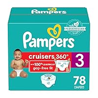 Pampers Cruisers 360 Diapers - Size 3, 78 Count, Pull-On Disposable Baby Diapers, Gap-Free Fit
