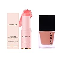 KIMUSE Hydrating Multi Balm Stick & Lightweight Breathable Feel, Sheer Flush Of Color Liquid Blush Makeup