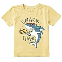 Life is Good. Toddler Snack Time Pizza Shark SS Crusher Tee, Sandy Yellow, 2T