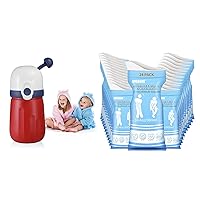 Travel Urinal for Kids Pee Cup Red & Portable Urinal Bags Vomit Bags 24 Pack
