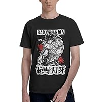 Anime Baki The Grappler Baki Hanma T Shirt Men's Summer Cotton Tee Comfort Crew Neck Short Sleeve Shirts