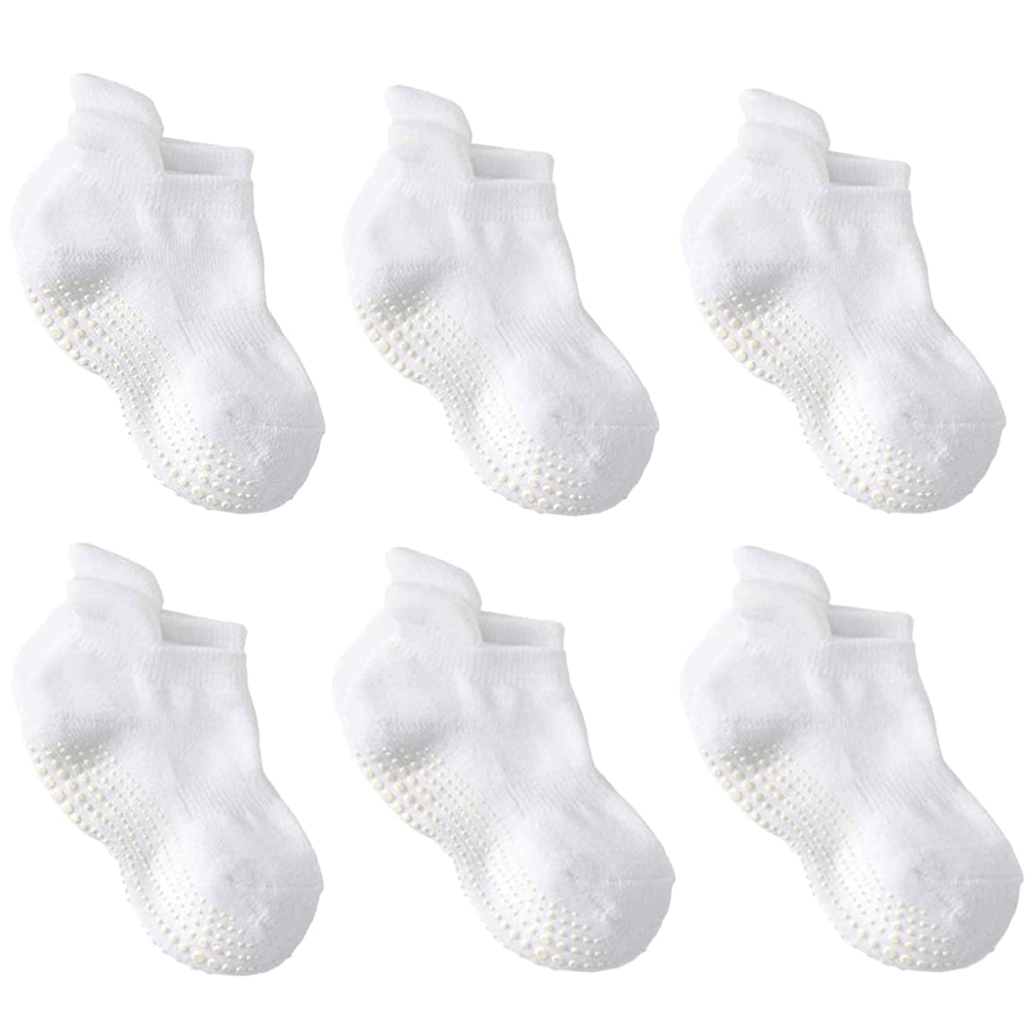 LA ACTIVE Non Slip Grip Ankle Boys and Girls Socks for Babies Toddlers and Kids