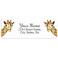 Animal In Love Return Address Labels, 120 Pcs, Anniversary Wedding Gift, Custom Return Address Labels, Sweet Personalized Mailing Gift Idea, Shipping Stickers (Giraffe)