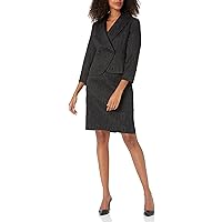 Women's Floral Jaquard Shawl Collar Jacket with Skirt