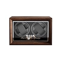 Double Watch Winder for Automatic Watches with Quiet Japanese Marlboro Motor,5 Rotation Mode AC Adapter or USB Powered (Walnut Double)