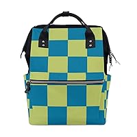 Diaper Bag Backpack Checkered Pattern Casual Daypack Multi-Functional Nappy Bags