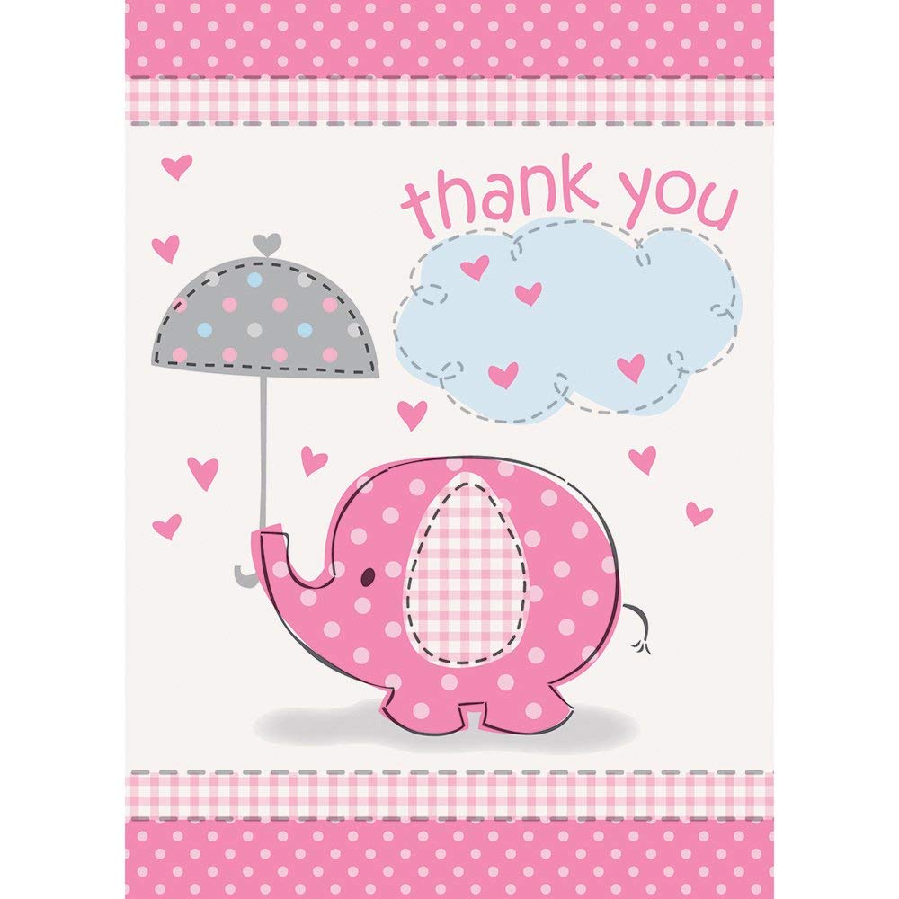 Unique Baby Elephant Thank You Cards, 5.5