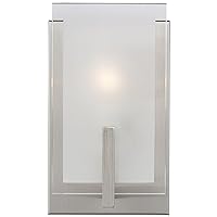 Generation Lighting 1-Light Syll Bath Fixture Wall Lamp (Brushed Nickel) 4130801-962 | Bathroom Light Fixture for Home Decor | Vanity Light Fixture Uses Candelabra E12 Standard or LED Light Bulbs