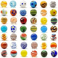 42pcs Marbles for Kids Enthusiasts 0.63 inch Small Handmade Glass Marbles Decoration Bulk Set for Marble Game Toy Cool Colored Unique Marbles