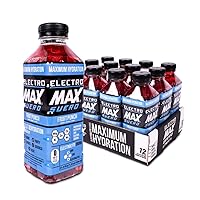 ELECTROMAX SUERO Electrolyte drink for Hydration and recovery, ZERO calories -12-Pack 21.3oz (630ml) (Fruit Punch)