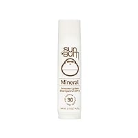 SPF 30 Mineral Sunscreen Lip Balm | Vegan and Hawaii 104 Reef Act Compliant (Octinoxate & Oxybenzone Free) Broad Spectrum Natural Lip Care with UVA/UVB Protection | .15 oz