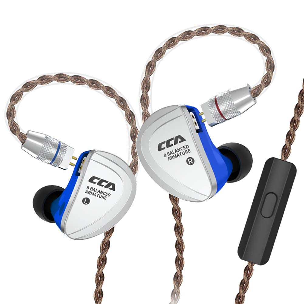 CCA C16 in-Ear Monitors, 8 Balanced Armatures Units per Side Customized HiFi IEM Wired Earphones/Earbuds/Headphones with Detachable Cable 2Pin for ...