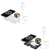 Miady 3 in 1 Charging Station for Apple MagSafe (White and Black)