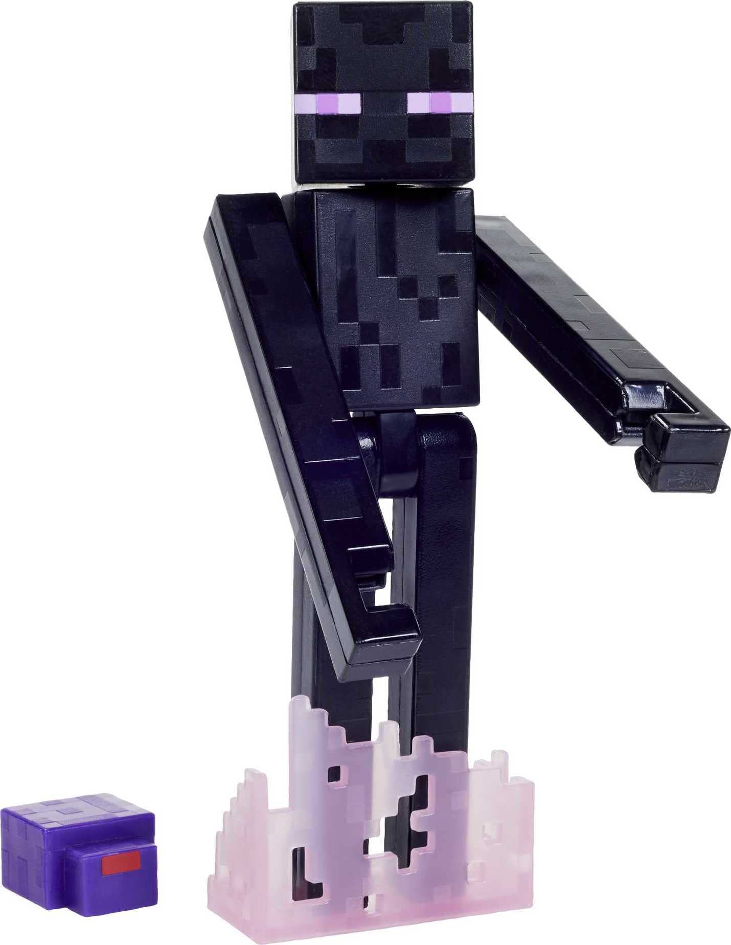Buy Mattel Minecraft Craft-A-Block Enderman Figure, Authentic Pixelated ...
