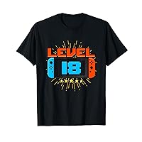 18th Birthday Boy Level 18 Unlocked Video Game 18 Year Old T-Shirt