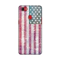 AMZER Slim Fit Handcrafted Designer Printed Snap On Hard Shell Case Back Cover with Screen Cleaning Kit Skin for Oppo F7 - USA Flag- Wood Texture HD Color, Ultra Light Back Case