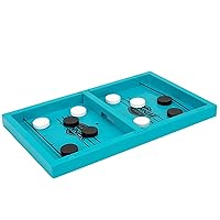 Bungee Table - Large Fast Sling Puck Game - Fast-Paced Fun for Parent-Child Interactive Game or for a Party with Friends - Test Your Speed and Accuracy with This Wooden Hockey Board Game(A)