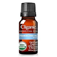 USDA Organic Frankincense Essential Oil - Boswellia Serrata, 100% Pure Natural Undiluted, for Aromatherapy | Non-GMO Verified