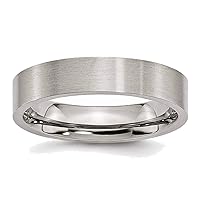 Titanium Flat 5mm Brushed Band Ring