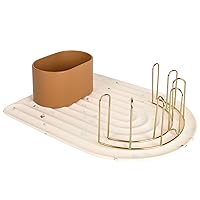 Boon ARC Modular Baby Bottle Drying Rack — Includes Silicone Drying Mat, Accessory Cup, and 7-Prong Wire Bottle Rack — Baby Essentials