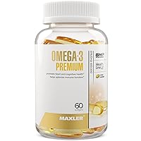 Maxler Omega-3 Premium - Omega 3 Fish Oil 1000 mg Capsules - High EPA DHA Supplements (400&200 mg) - 60 Softgels with Citrus Flavor