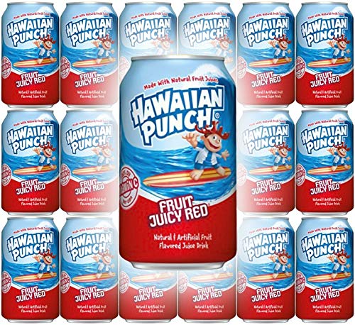 Hawaiian Punch Fruit Juicy Red, 12oz Can (Pack of 18, Total of 216 Oz)