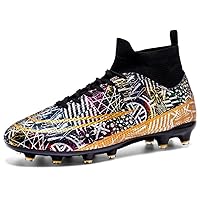 Big Boys Girls Soccer Cleats Youth High-Top Turf Indoor Soccer Shoes for Kids Comfortable Football Cleats