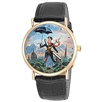 Beautiful Colors Mary Poppins Julie Andrews Movie Poster Art Solid Brass Women's 30 mm Watch with Gift Box