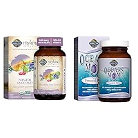 Garden of Life Organics Prenatal Vitamin: Folate for Energy & Healthy Fetal & Oceans Mom Prenatal Fish Oil DHA, Omega 3 Fish Oil Supplement - Strawberry