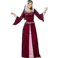 Smiffys Women's Maid Marion Costume, Dress and Headpiece, Tales of Old England,