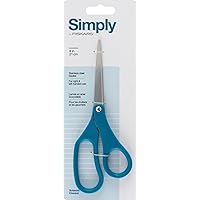 Fiskars Simply 8 inch Stainless Steel Scissors - General Purpose Cutting for Home, Office, and Arts & Crafts - Blue