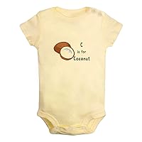 C is For Coconut Novelty Rompers, Newborn Baby Bodysuits, Infant Cute Jumpsuits, 0-24 Months Babies One-Piece Outfits