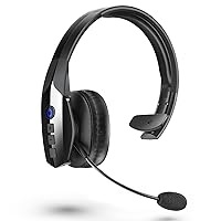 Bluetooth Headset, Wireless Headset with Noise Canceling Mic (90 Hrs) Talktime & Mute Button, Trucker Bluetooth 5.2 Single-Ear Phone Headphones for Work/Truck Driver/Office/Cellphone