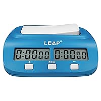 Chess Clock Portable Professional Digital Chess Clock Timer with Bonus Delay Count UP/Down Audible Alarm Function for Professional Chess Board Game Blue