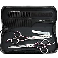 Hair Cutting Scissors Professional Home Haircutting 6.0/6.5 Inch Barber Salon Thinning Shears Kit 440C Stainless Steel for Men Women Adults,6.5Inch