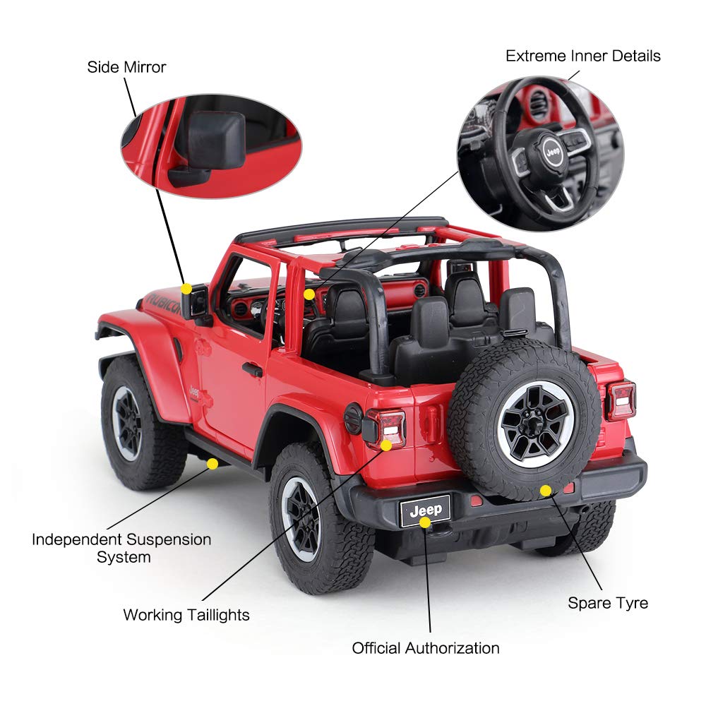 Mua Rastar Off-Road Remote Control Car, 1:14 Jeep Wrangler JL RC Off-Road  Racing Vehicle Toy Car for Kids Adults, Spring Suspension / Door Open,   RED trên Amazon Mỹ chính hãng 2023 |