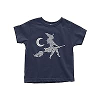Threadrock Little Girls' Witch Halloween Typography Toddler T-Shirt