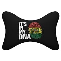 It's in My DNA Bolivia Flag 2 Packs Car Headrest Pillows Bone Shaped Memory Foam Pillow Neck Pillow for Driving Sleeping One Size