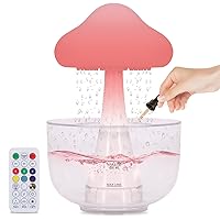 Humidifiers for Bedroom, 7 Color-Changing Led Night Lights, Aromatherapy Essential Oil Diffusers, Bedside Mushroom Water Drip Cloud Diffuser Adjustable-Auto-Shut Off