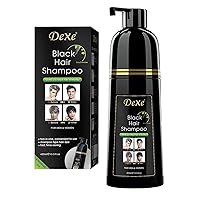 Instant Black Hair Shampoo 400ml - Semi-Permanent DeXe black Hair Dye shampoo for Natural Hair, Lasts 30 Days, Fast Acting Formula for Men & Women